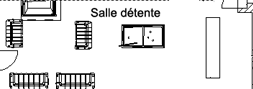 La salle d�tente avec chemin�e, biblioth�que, billard...